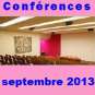 Les conférences de septembre 2013